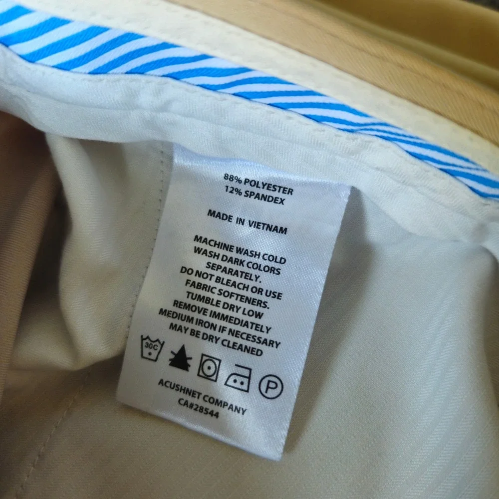 FootJoy Mens Performance Golf Pants Tan‎ Khaki Stretch Flat Front 34x34 1009440